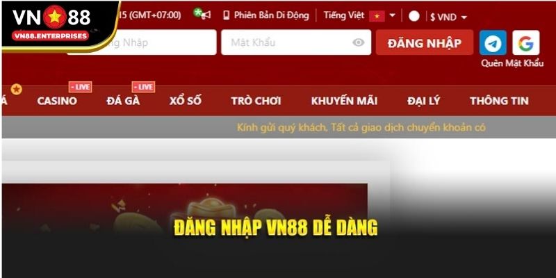 Các bước đăng nhập 