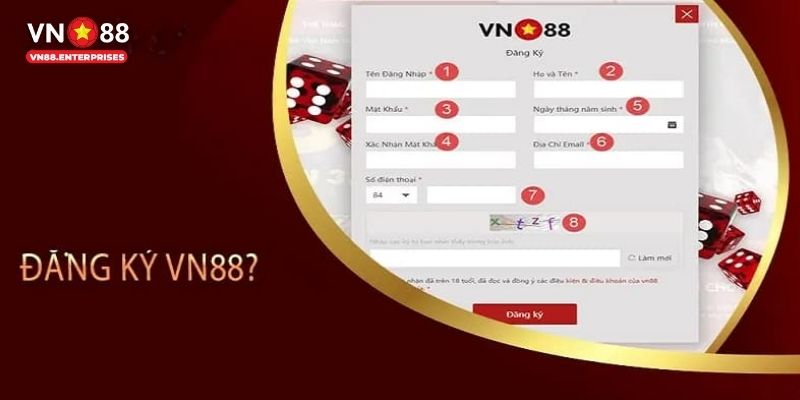 Quy trình đăng ký vn88